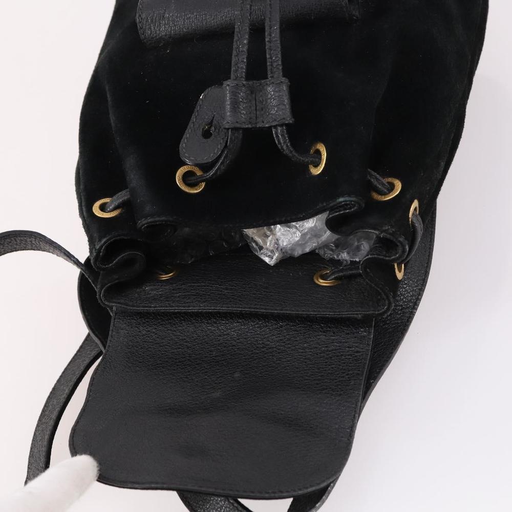 GUCCI Bamboo Backpack Suede Black Gold 003 2058 0030 Auth ep10853 - Picture 10 of 16